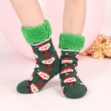 Chaussettes d&#39;hiver de pantoufle hivernales personnalisées non glissées Sherpa